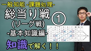 試合［リーグ戦・総当たり戦］その１　基本知識編　－基本知識×７，練習問題×４【課題処理(判断推理)、一般知能】