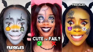 CUTE ✅ or FAIL? ❌ TikTok Filters Pick My Halloween Makeup 👻