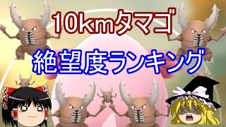 【ポケモンGo】10kmタマゴ絶望度ランキング【ゆっくり実況プレイ】