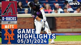 Mets vs Diamondbacks (5/31/2024) | NY Mets Highlights | SNY