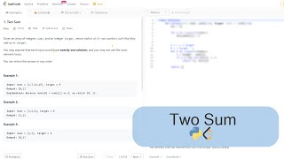 Leetcode - Two Sum using Python Dictionary