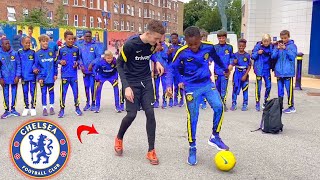 I Challenged the CHELSEA YOUTH TEAM PRO FOOTBALLERS! (Crazy Nutmegs & Reactions)