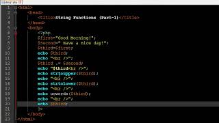 PHP & MySQL Tutorial 7 Strings Part 1 YouTube