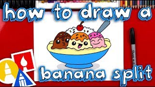 How To Draw A Banana Split Cartoon 🍌