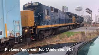 Ex CSX B-40s Leading PICKENS Anderson Job! 1/18/19