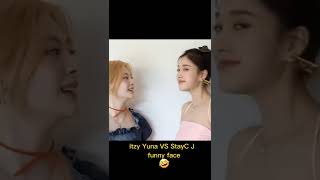 itzy Yuna VS StayC J funny face 😂 #shorts #kpop #discover #itzy #stayc #yuna #funnyvideo