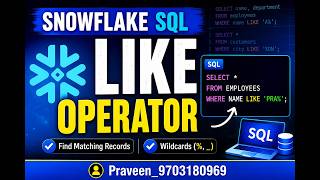 SQL LIKE Operator Pattern Matching | Snowflake SQL Videos