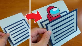 Very Easy！AMONG US Vent FUNNY PAPER CRAFT & ARTS｜POP-UP CARD Tutorial