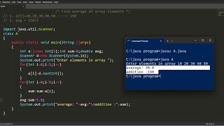 program to find average array elements | java language