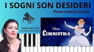 i sogni son desideri CENERENTOLA Disney tutorial pianoforte