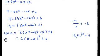 QF17 Quadratic Functions General Form to Vertex Form Example 3