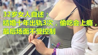 【成人小说 成人故事 有声小说】32岁女人自述：结婚十年出轨3次，偷吃会上瘾，最后场面不受控制