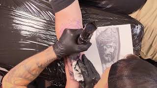 LIVE Jesus Tattoo Transformation | Hyper Realistic Skin Tear Tattoo in Progress |