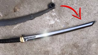 Making a SWORD out of rusted a spring.