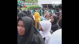 Indonesian students force Rohingya refugees from temporary shelter #shorts