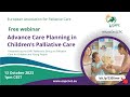 EAPC webinar: Advance care planning in children's palliative care