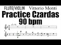 Czardas Allegro Part 90 bpm Flute Violin Sheet Music Backing Track Play Along Partitura