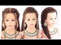 3 most trendy hair style tutorial for beginners. open hair style side ponytail hairstyles for girls