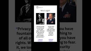 Snowden vs. Hayden on #privacy #security #democracy #philosophy #debate #quotes #history #usa #fear