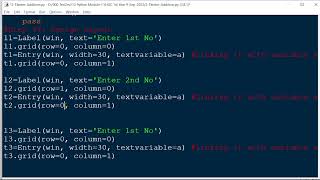 Python Tkinter Video-2 Designing UI to perform Addition of two numbers using Label Entry and Button