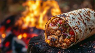 🌯 Chicken Cheese Burrito | Ultimate Pan-Fried Cooking in Serbian Forest