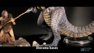 Star Ace's Harryhausen Allosaurus and Tumak Super Vinyl statue set