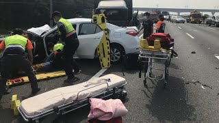 國1彰化北斗路段5車連環車禍 護理師吃喜宴不幸遇死劫