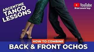 ARGENTINE TANGO: Basic Step + Front & Back Ochos.  -  Tango lesson for beginners.