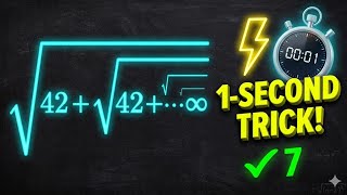 How To Solve Infinite Nested Square Roots In 1 Second