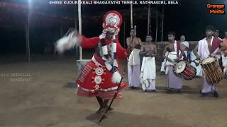 Vishnumoorthi theyyam [thottam] at Kudurekkali Bhagavathi Temple, Rathnagiri, Bela, Neerchal