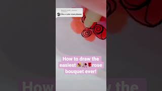 How to draw the easiest rose 🌹 🥀 💐 ever!