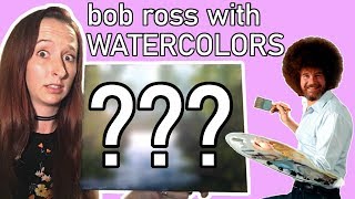 Following a Bob Ross Painting Tutorial WITH WATERCOLOR PAINT