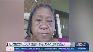 68-year-old grandmother pleads for peace in the streets of Crossett following the shooting death of