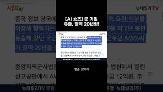 [AI 쇼츠] 군 기밀 유출, 징역 20년형!