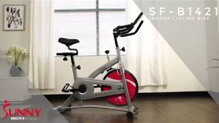 Sunny Health & Fitness SF-B1421 Indoor Cycling Bike with 30 lbs. Chrome Flywheel