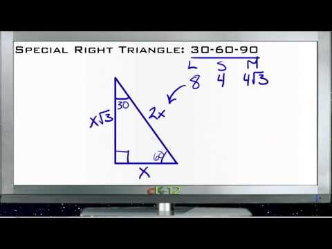 Special Right Triangle 30 60 90 Principles Basic Video
