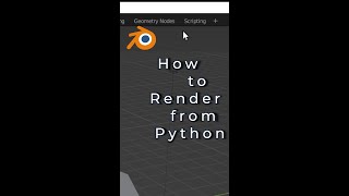 How to #render using #python in #blender | quick #tutorial
