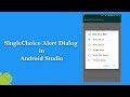 SingleChoice Alert Dialog in Android Studio - Part 4