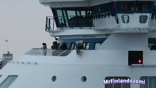 Silja Serenade Departure In Hard Wind In Helsinki 21 02 2025