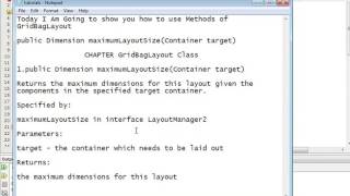 Java Programming Tutorial -GridBagLayout-11- public Dimension maximumLayoutSize(Container target)