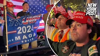 Supporters celebrate Trump victory at Rockefeller Center and Trump Tower