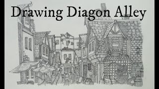 Drawing Diagon Alley & Rambling about Autumn (TIME LAPSE)
