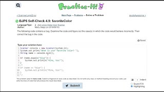 Java Practice It || 4.9 favoriteColor || if/ else statement, input, scanner, errors