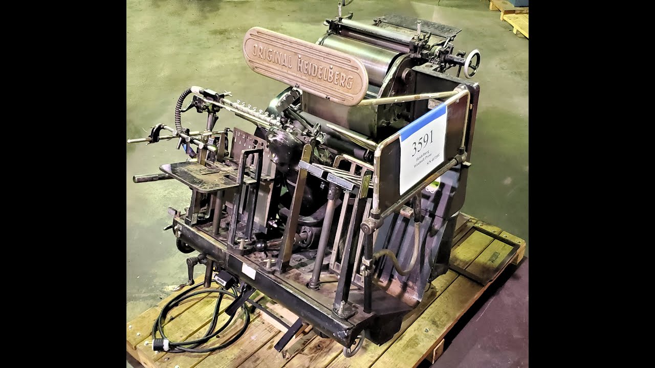 Original Heidelberg Windmill 10x15 26x38cm Platen Printing Press
