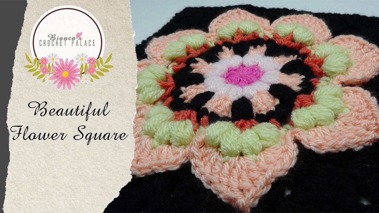 Beautiful Flower Square Crochet Tutorial Youtube