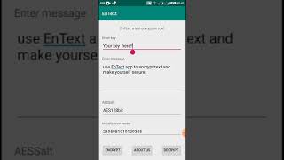 EnText: an opensource text encryption application for Android.