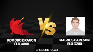 Komodo Dragon (Elo 4000) vs Magnus Carlson bot (Elo 3200) || chessbd club #chess #komodo #magnus