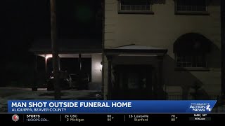 One man was shot Friday afternoon outside of a funeral home in Aliquippa.