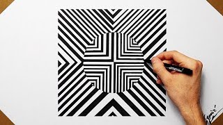 Cool Optical Illusion Geometrical Shape Speed Drawing ( How To Draw )