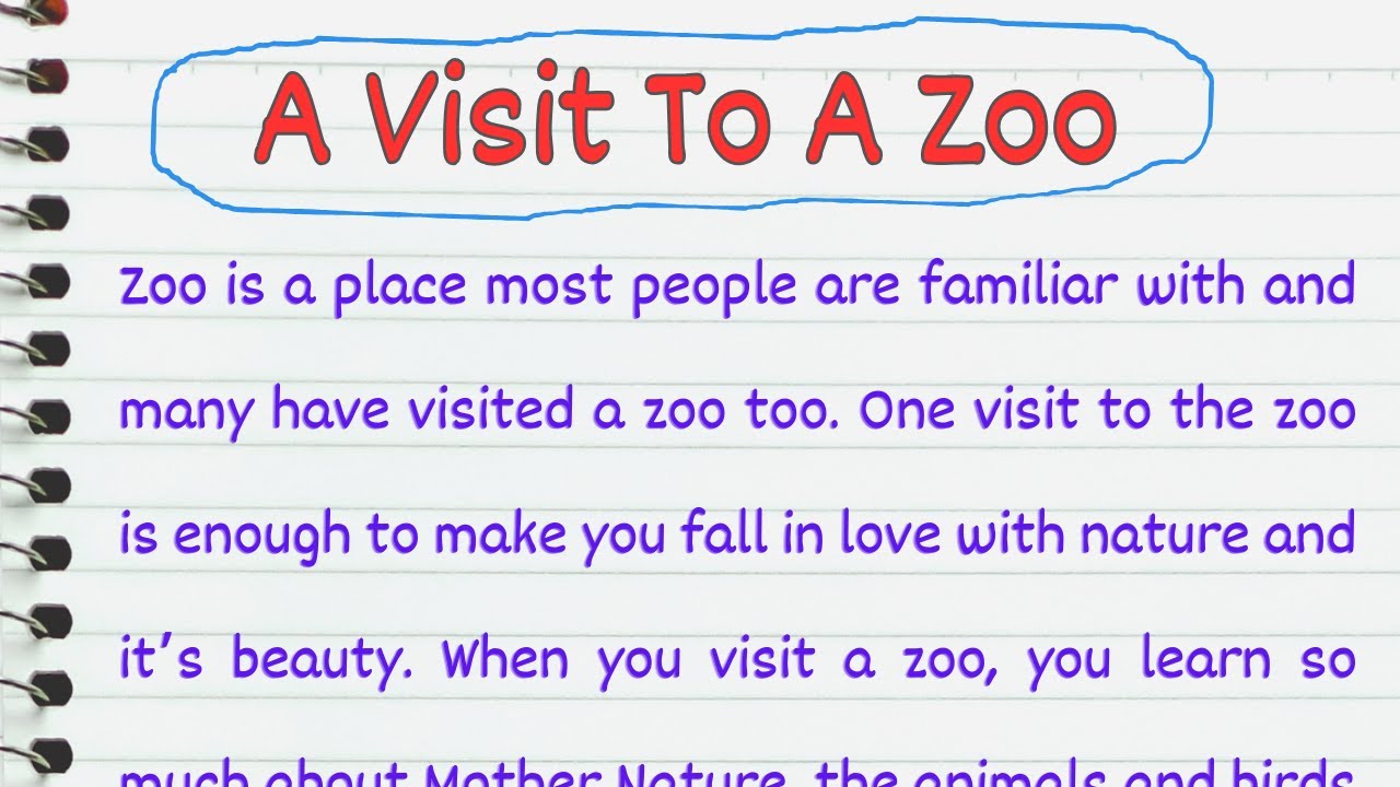 Paragraph On A Visit To A Zoo Youtube